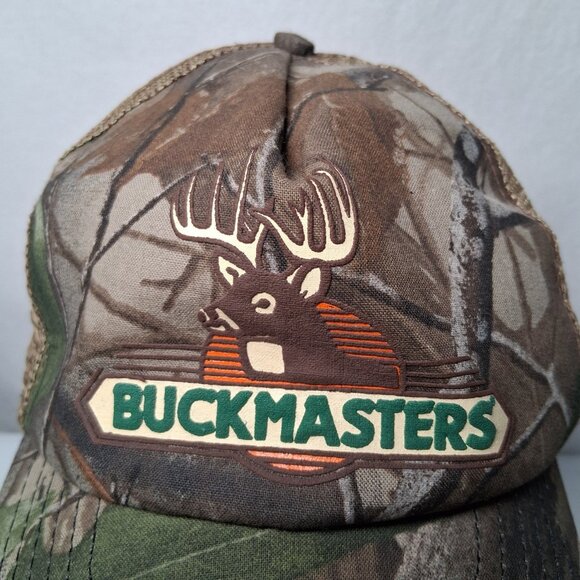 Vintage Buckmasters Cap Hat Tree Camo Camouflage Deer Hunting Hunt Mesh USA - Picture 3 of 11